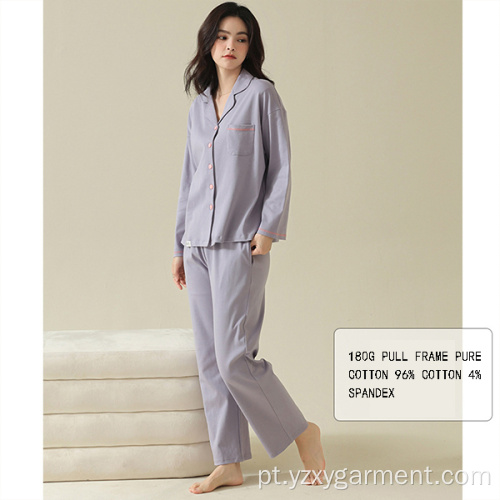 Pijamas de algodão puro pijamas femininas de algodão puro